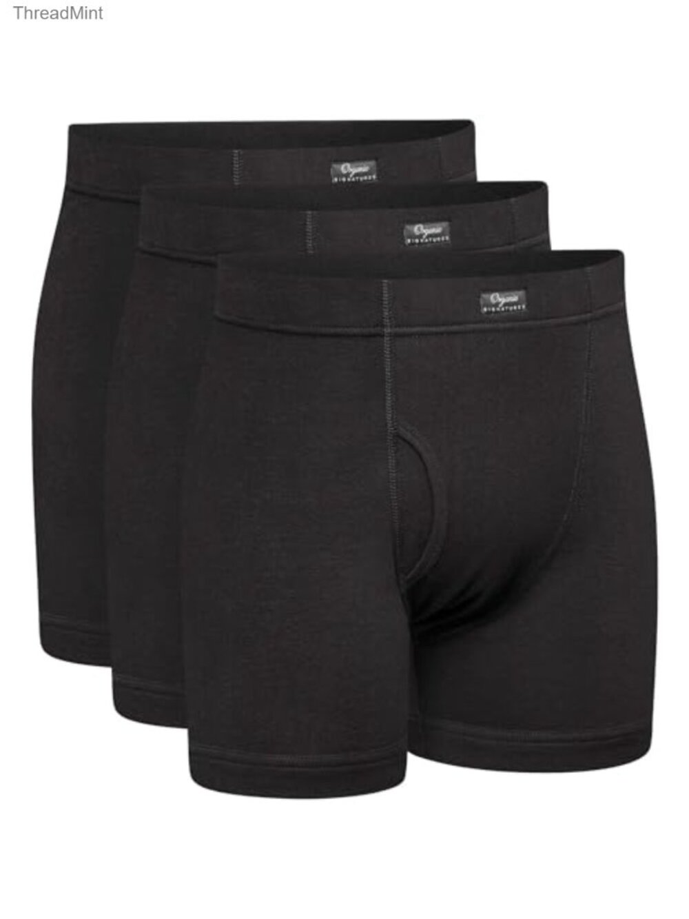 Organic Cotton Boxer Briefs GOTS Certified Covered Waistband Tag-Free Men's